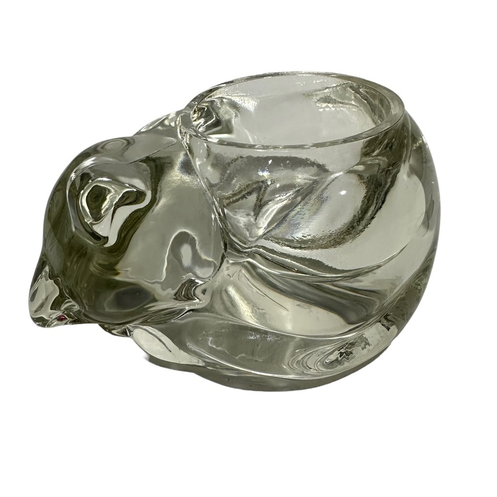 Avon Sleeping Cat Glass Votive Holder